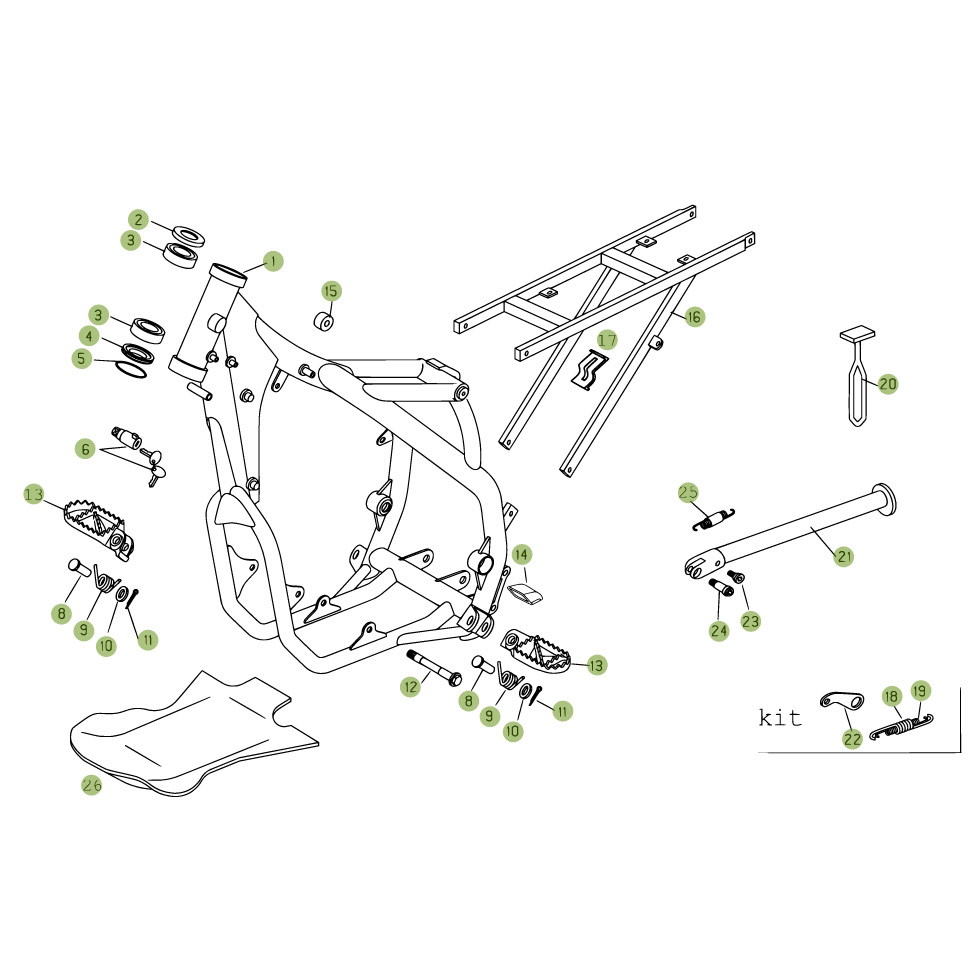 Beta RR450 Racing 09 Rahmen Zubehör Ersatzteile Beta RR450 Racing 09 Rahmen Zubehör Ersatzteile