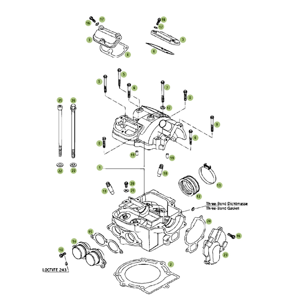 Beta RR450 Racing 09 Zylinder/Zylinderkopf/Ventiltrieb 1 Ersatzteile Beta RR450 Racing 09 Zylinder/Zylinderkopf/Ventiltrieb 1 Ersatzteile