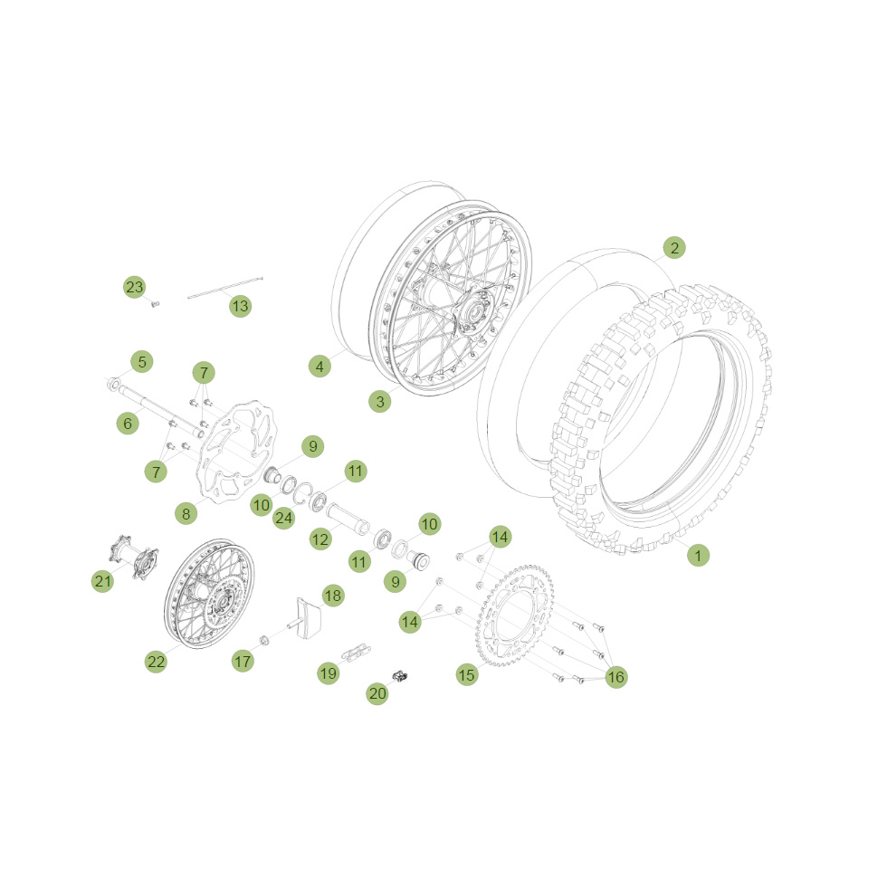 Beta RR480 15 Hinterrad Ersatzteile