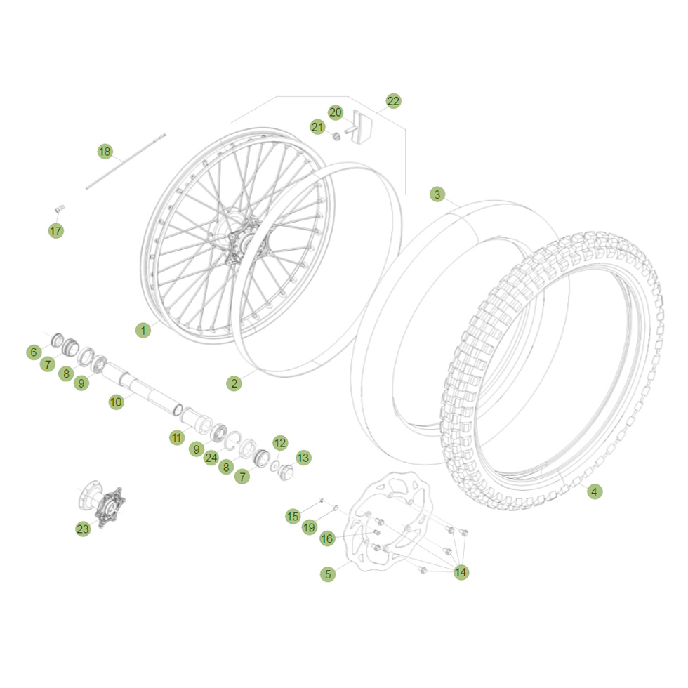 Beta RR480 16 Vorderrad Ersatzteile