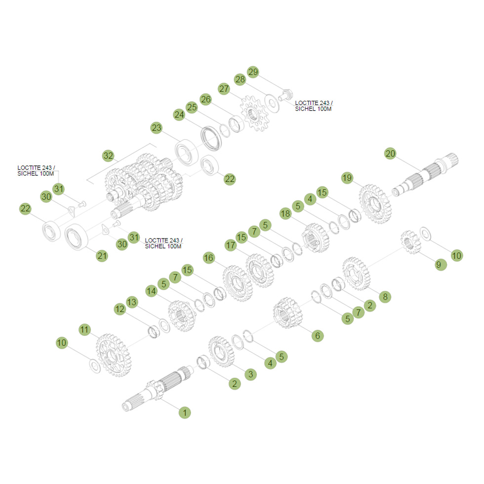 Beta RR480 16 Getriebe Ersatzteile