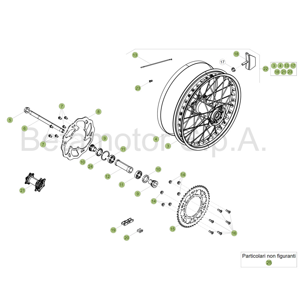 Beta RR430 4T 18 Hinterrad Ersatzteile