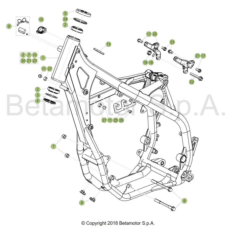 Beta RR390 4T 18 Rahmen/Ausleger Ersatzteile