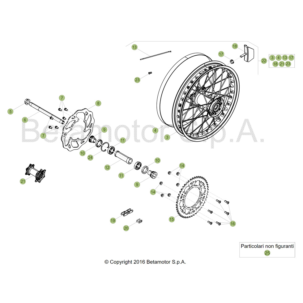 Beta RR350 Racing 4T 18 Hinterrad Ersatzteile
