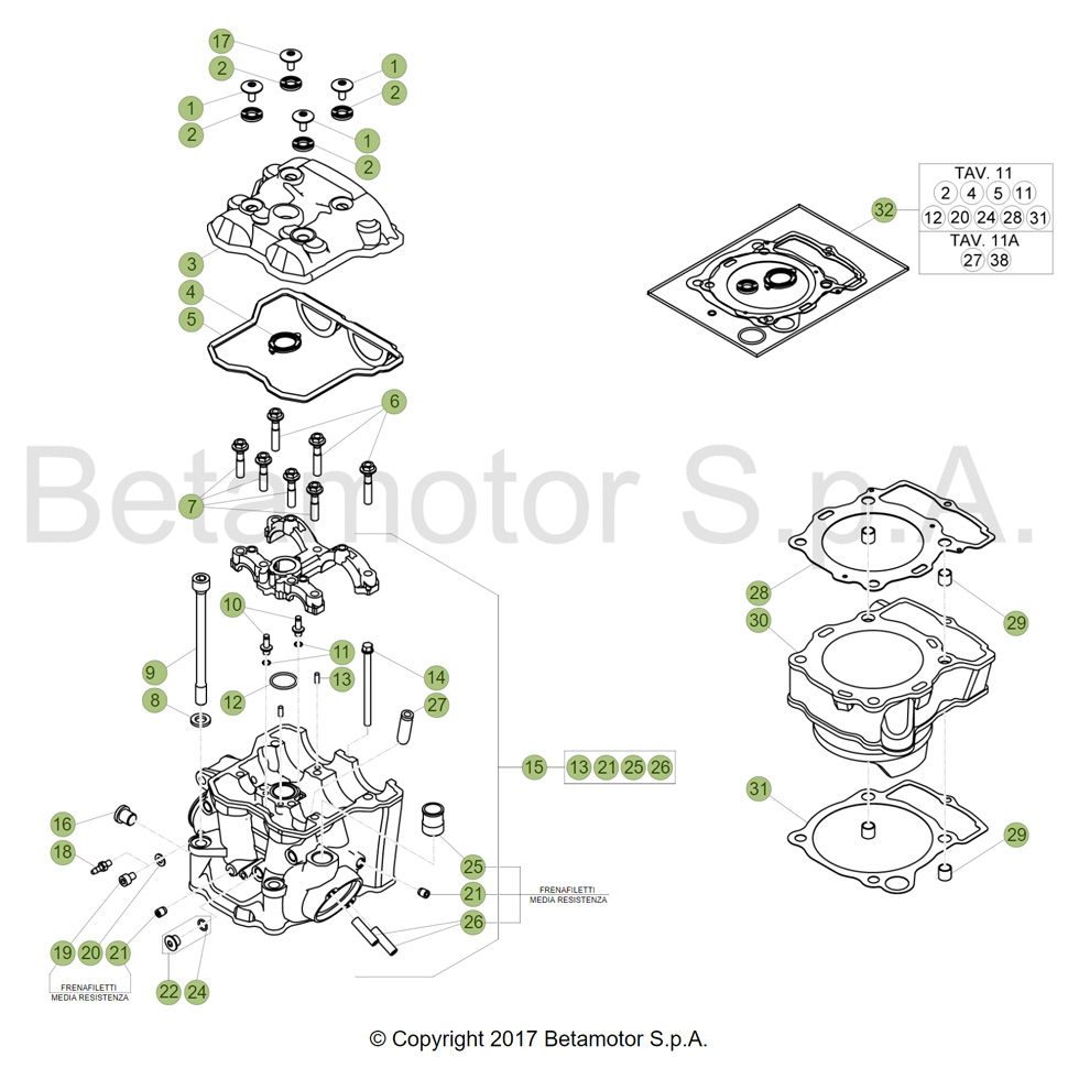 Beta RR350 Racing 4T 18 Zylinder/Zylinderkopf/Ventiltrieb 1 Ersatzteile Beta RR350 Racing 4T 18 Zylinder/Zylinderkopf/Ventiltrieb 1 Ersatzteile