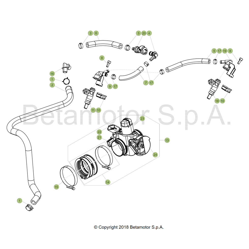 Beta RR390 4T 18 Kraftstoffeinspritzung Ersatzteile