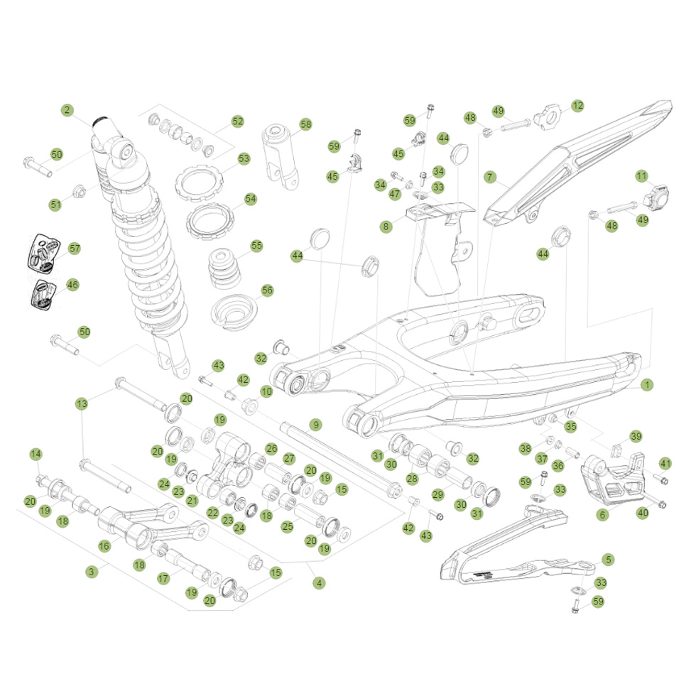 Beta RR498 12 Schwingarm - Federbein Ersatzteile