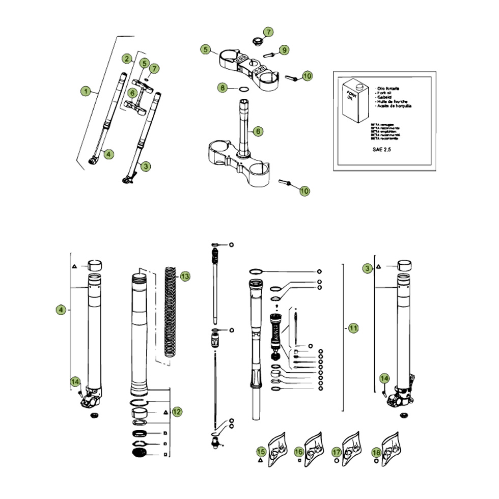 Beta RR498 12 Gabel Ersatzteile