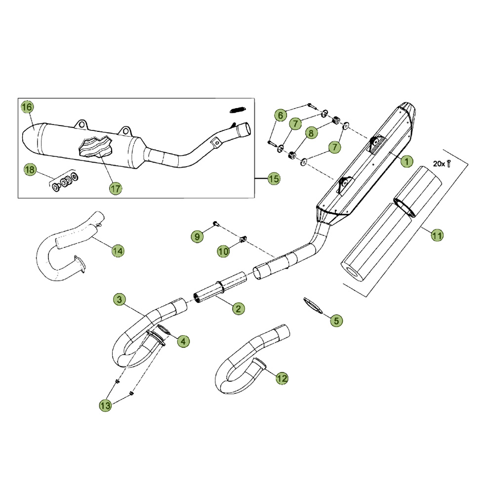 Beta RR498 12 Auspuffsystem Ersatzteile