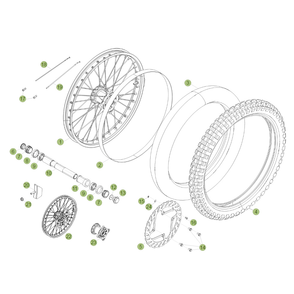 Beta RR498 12 Vorderrad Ersatzteile
