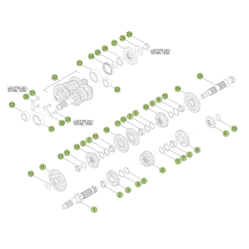 Beta RR498 12 Getriebe Ersatzteile