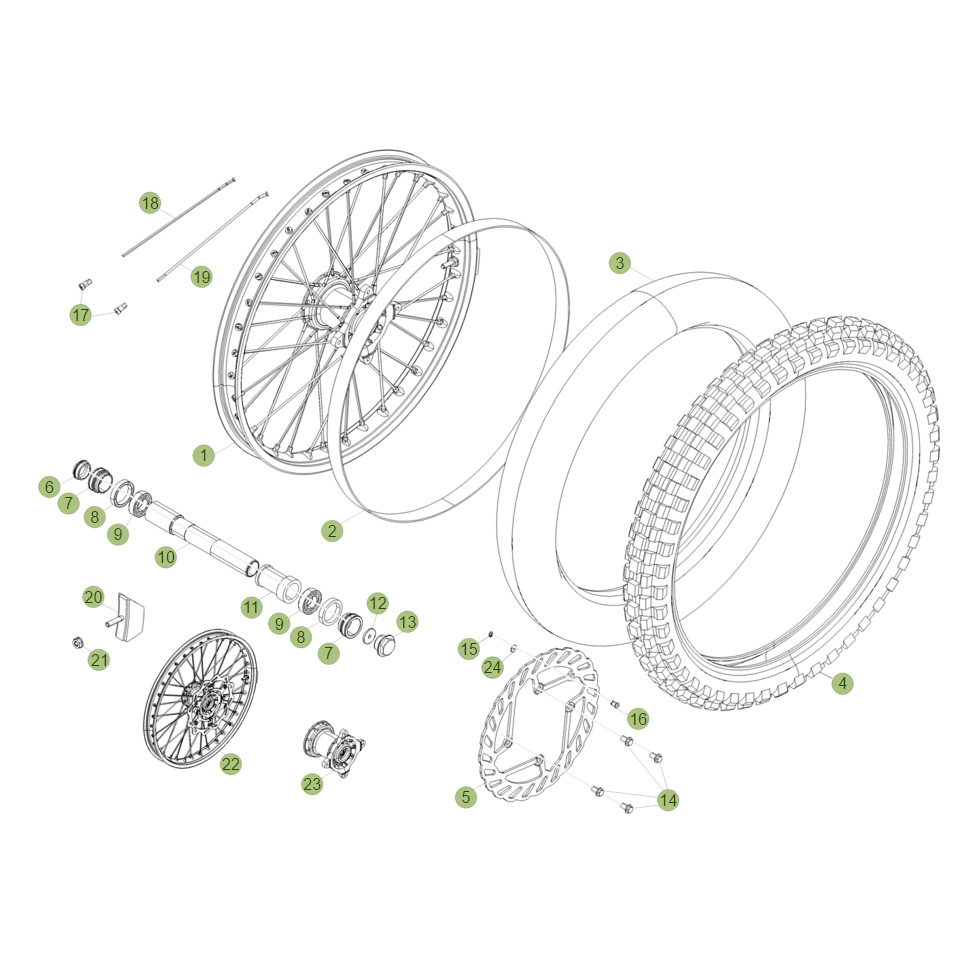 Beta RR498 Factory 12 Vorderrad 2 Ersatzteile