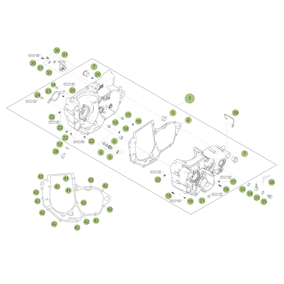 Beta RR498 Factory 12 Motorgehäuse 1 Ersatzteile