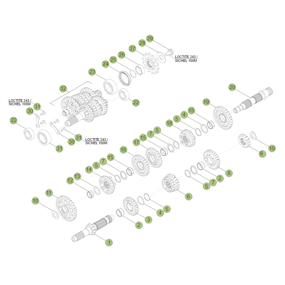 Beta RR498 Factory 12 Getriebe Ersatzteile