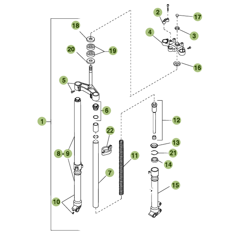 Beta RR50 10/11 Gabel Ersatzteile Beta RR50 10/11 Gabel Ersatzteile
