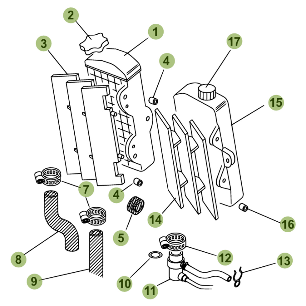 Beta RR50 10/11 Kühlsystem Ersatzteile Beta RR50 10/11 Kühlsystem Ersatzteile