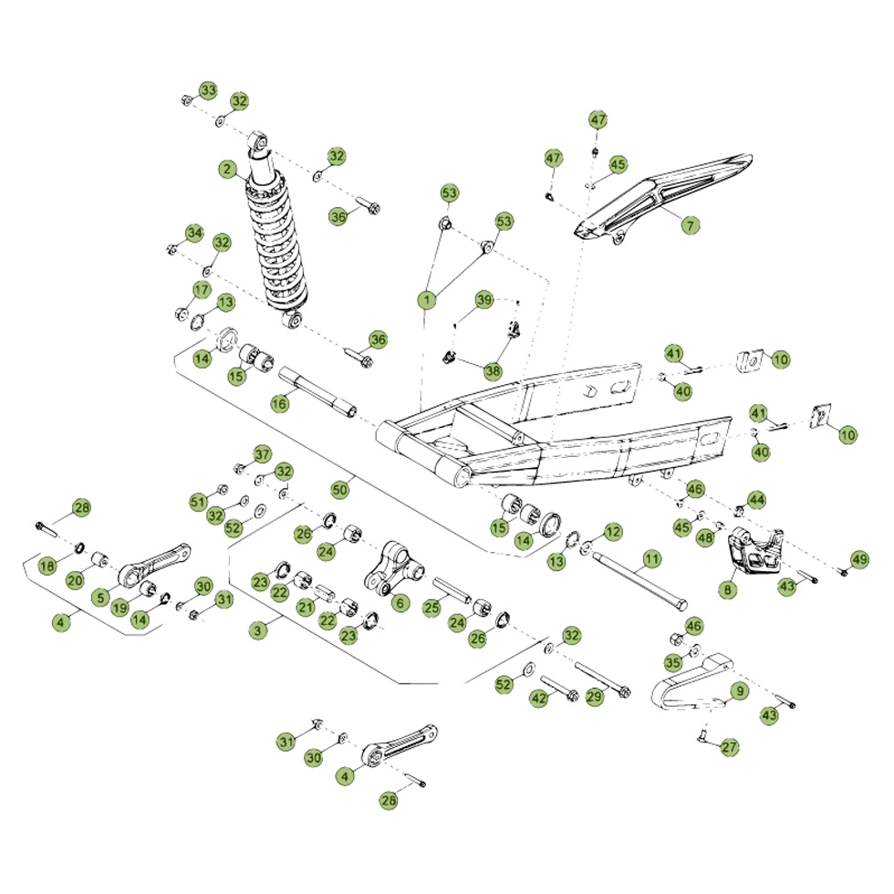 Beta RR50 12/13 Schwingarm/Federbein Ersatzteile