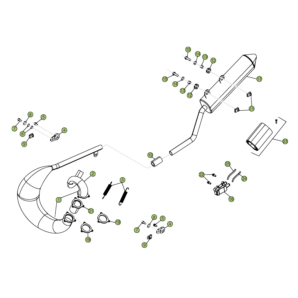 Beta RR50 12/13 Auspuffsystem Ersatzteile