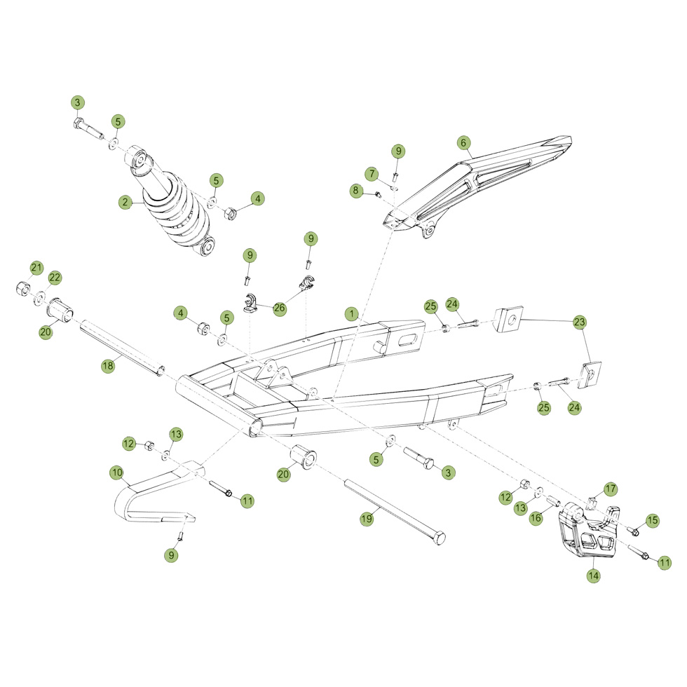 Beta RR50 17 Schwingarm/Federbein Ersatzteile