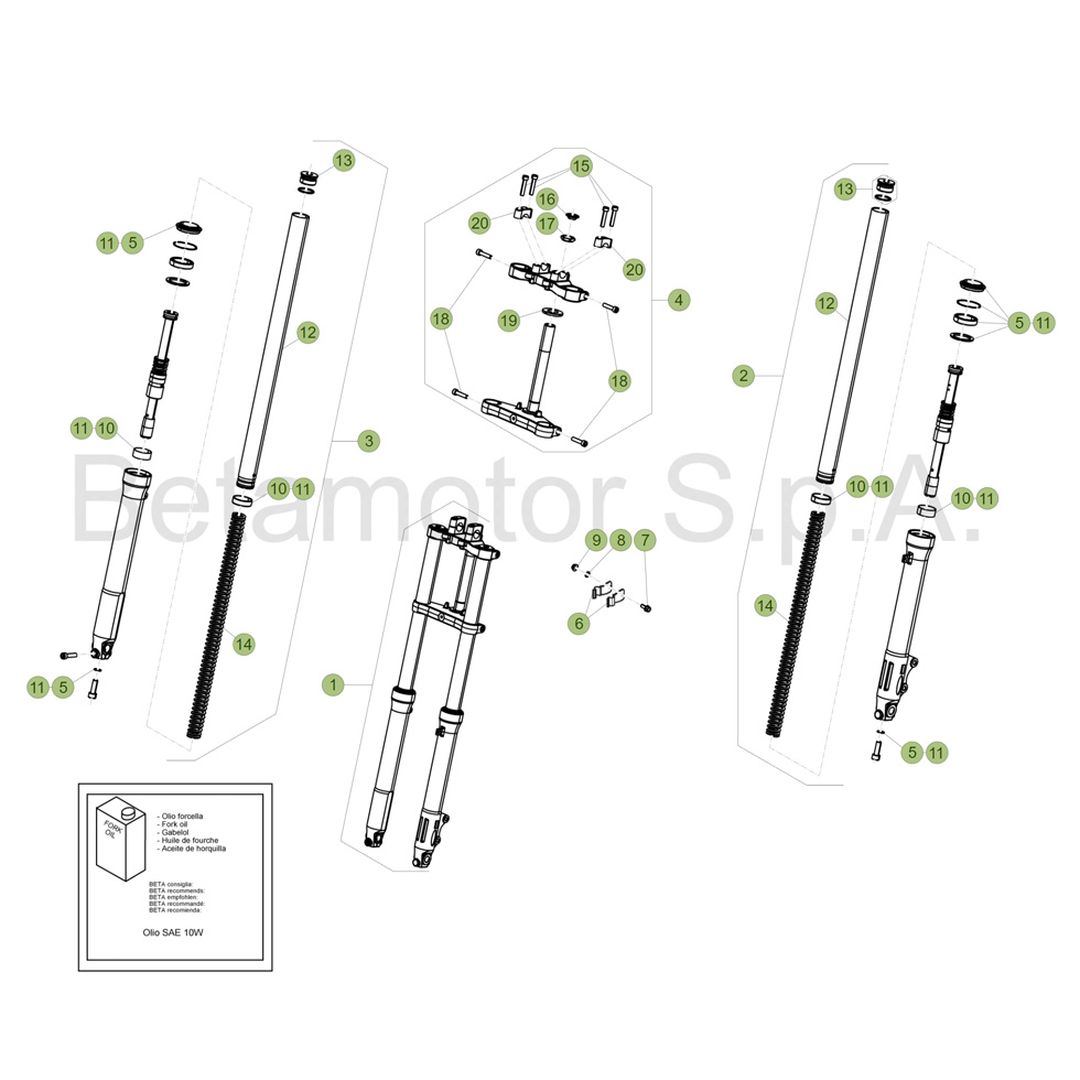 Beta RR50 17 Gabel Ersatzteile
