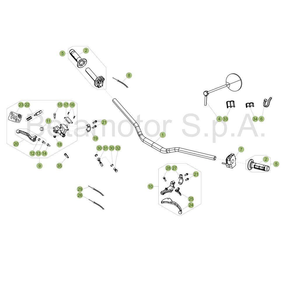Beta RR50 17 Lenker/Armaturen Ersatzteile Beta RR50 17 Lenker/Armaturen Ersatzteile