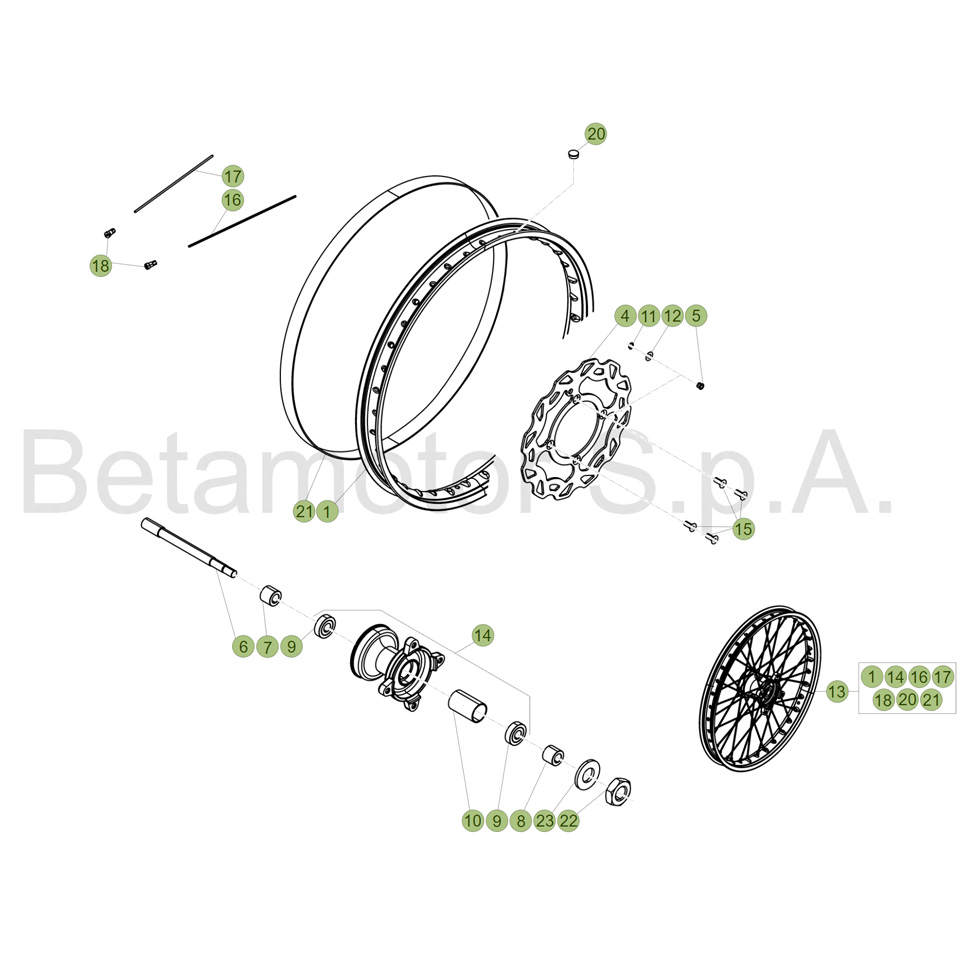 Beta RR50 17 Vorderrad Ersatzteile