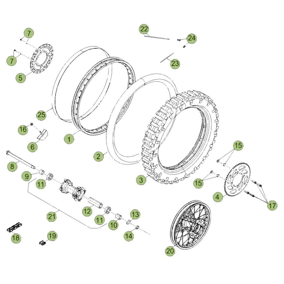 Beta RR50 Factory 13 Hinterrad 1 Ersatzteile Beta RR50 Factory 13 Hinterrad 1 Ersatzteile