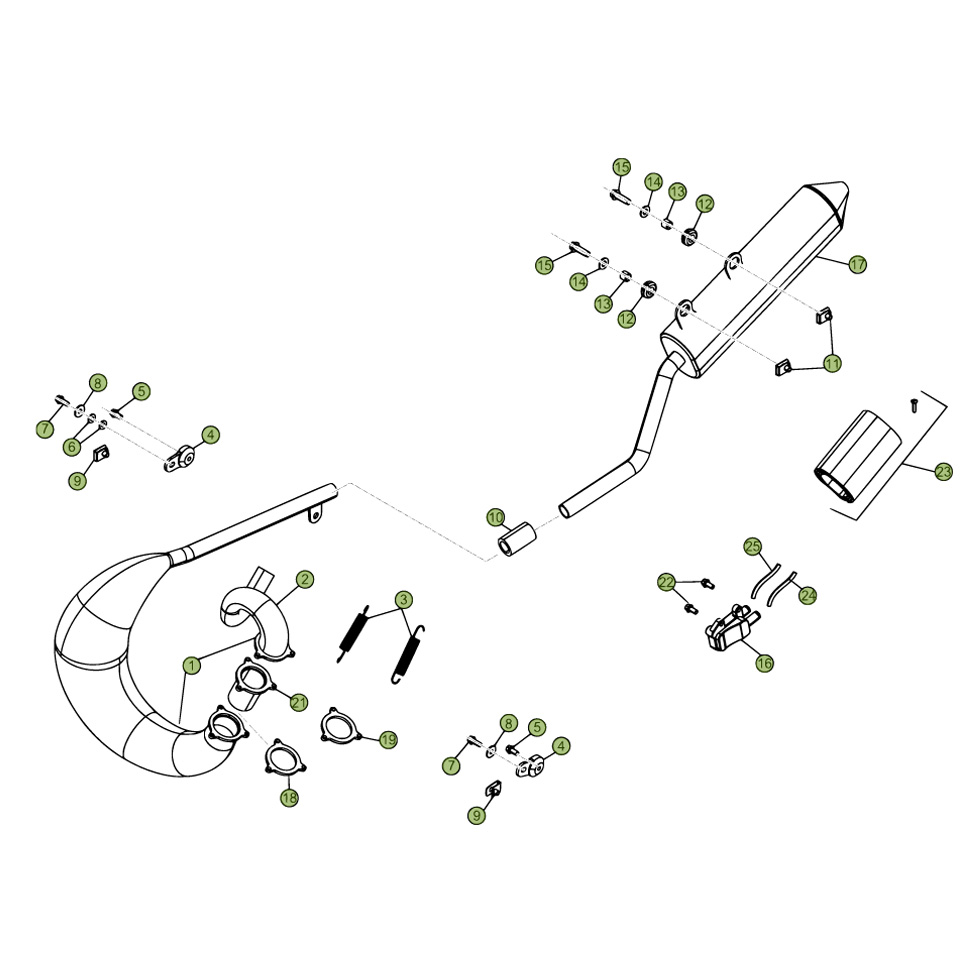 Beta RR50 Factory 14 Auspuffsystem Ersatzteile Beta RR50 Factory 14 Auspuffsystem Ersatzteile