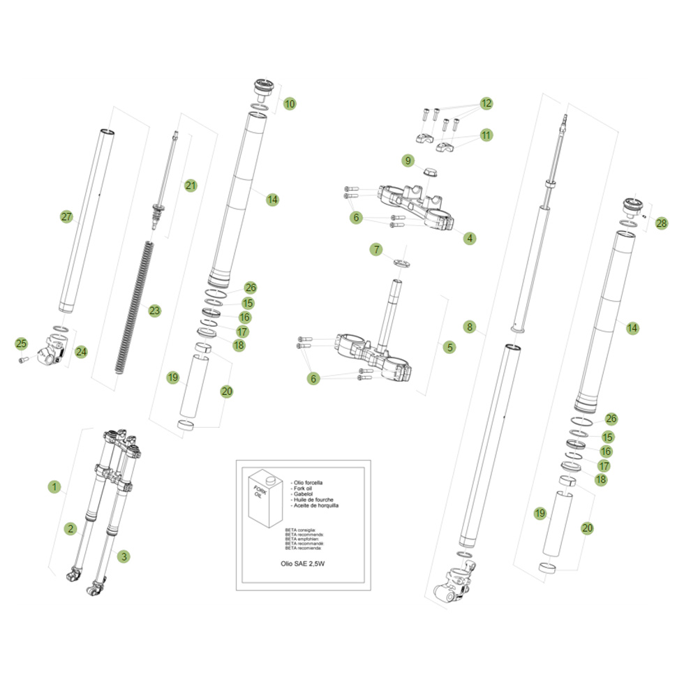 Beta RR50 Factory 15 Gabel Ersatzteile Beta RR50 Factory 15 Gabel Ersatzteile