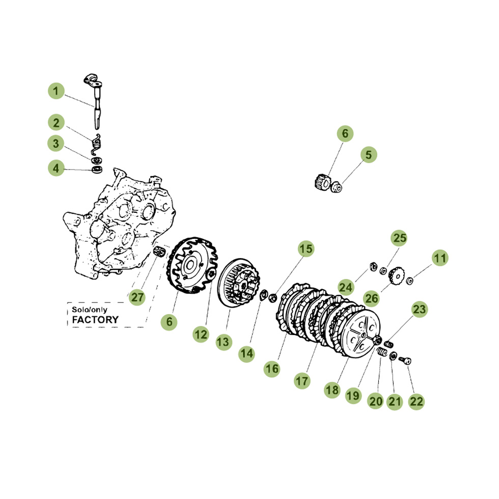 Beta RR50 Racing 16 Primärtrieb/Kupplung Ersatzteile