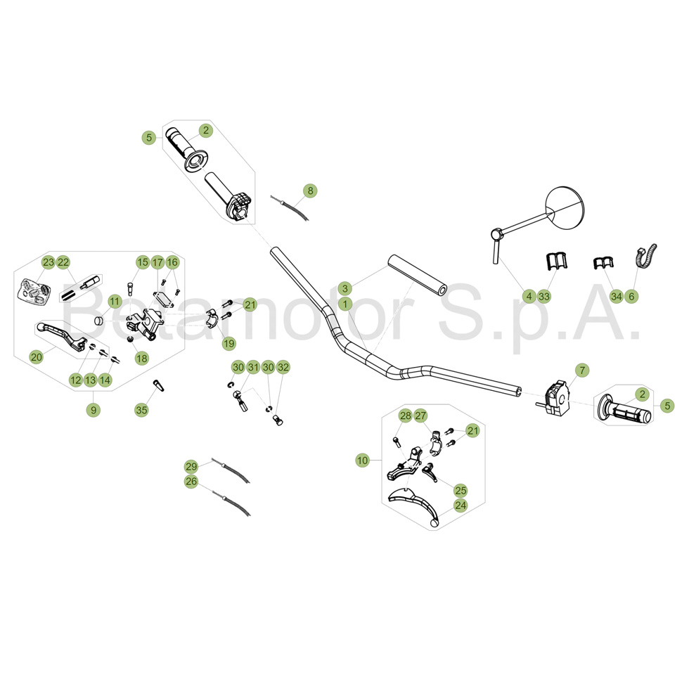 Beta RR50 Racing 17 Lenker/Armaturen Ersatzteile Beta RR50 Racing 17 Lenker/Armaturen Ersatzteile