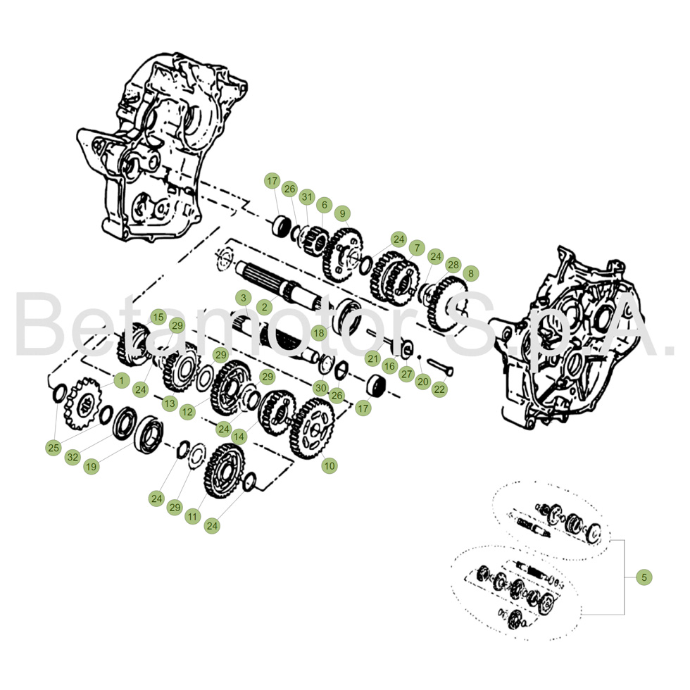 Beta RR50 Racing 17 Getriebe Ersatzteile