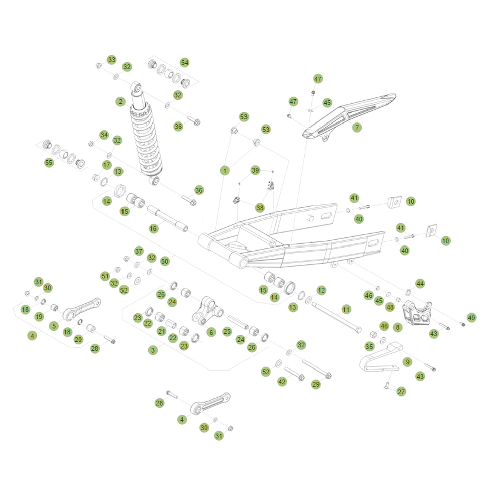 Beta RR50 Sport 15 Schwingarm/Federbein Ersatzteile Beta RR50 Sport 15 Schwingarm/Federbein Ersatzteile