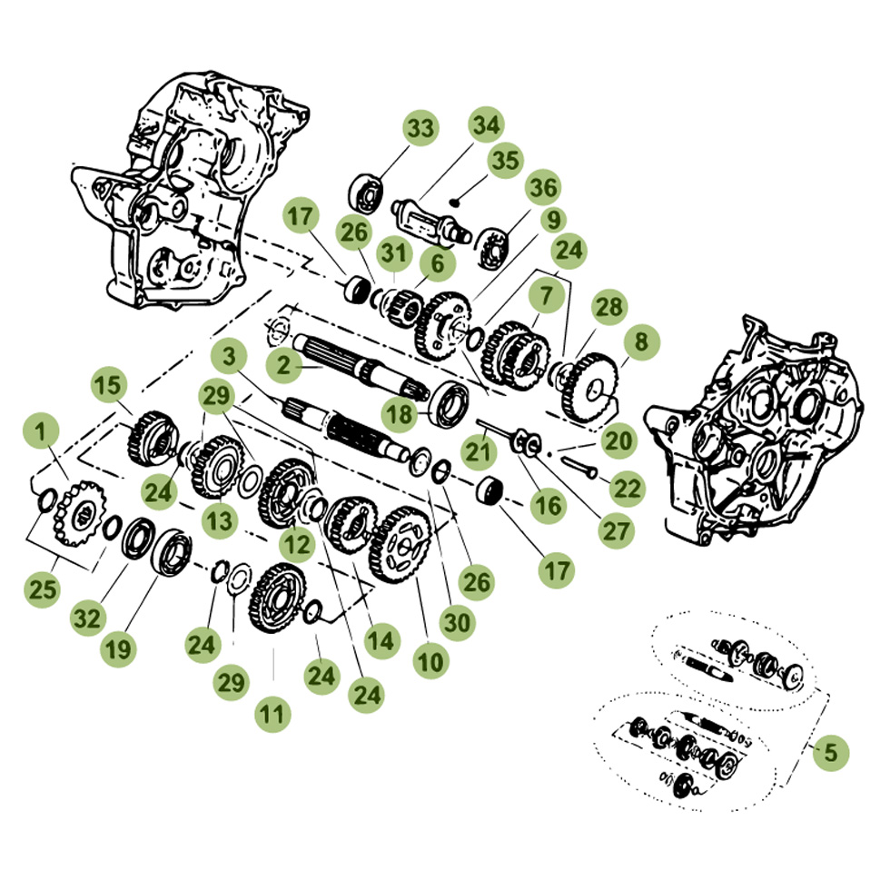 Beta RR50 Sport 15 Getriebe Ersatzteile Beta RR50 Sport 15 Getriebe Ersatzteile