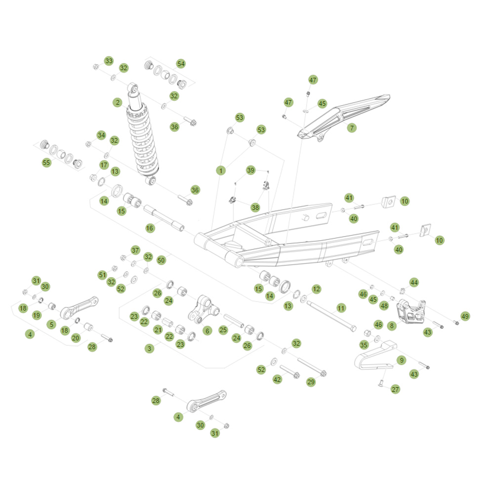 Beta RR50 Sport 16 Schwingarm/Federbein Ersatzteile Beta RR50 Sport 16 Schwingarm/Federbein Ersatzteile