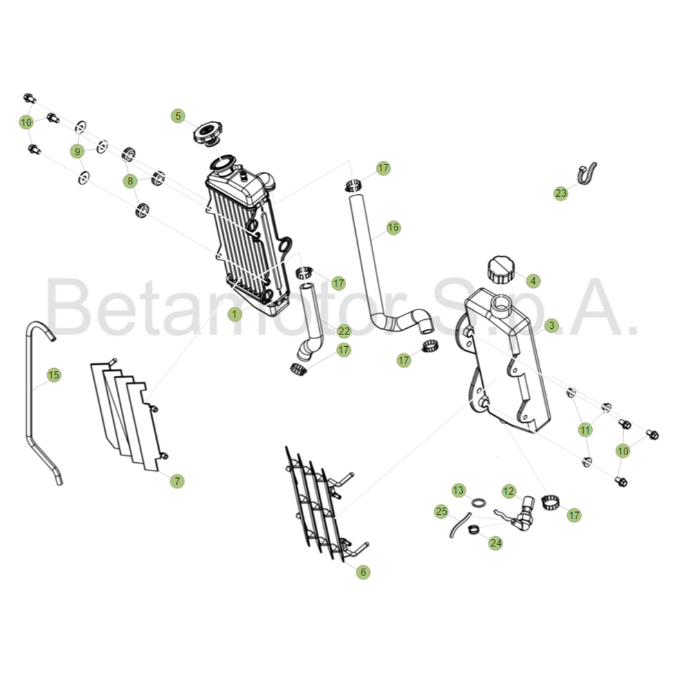 Beta RR50 Sport 16 Kühlsystem Ersatzteile Beta RR50 Sport 16 Kühlsystem Ersatzteile