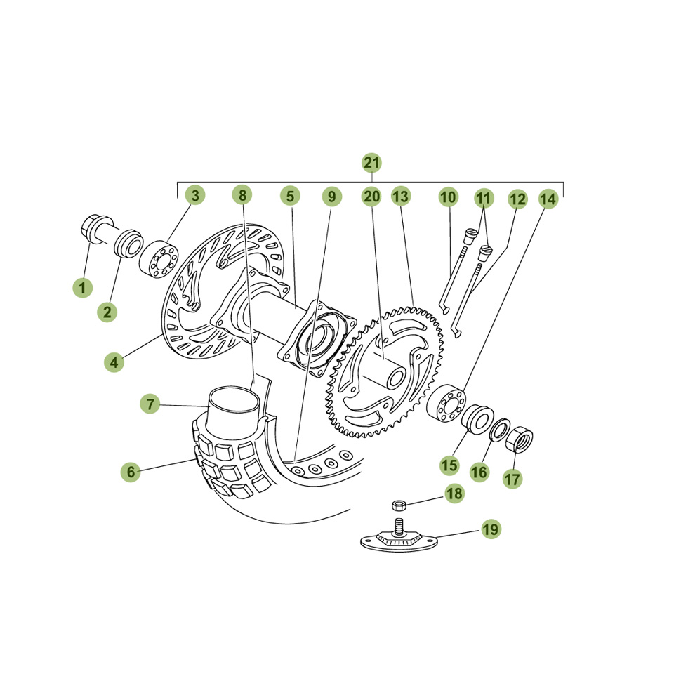 Beta RR50 Standard 10/11 Hinterrad Ersatzteile