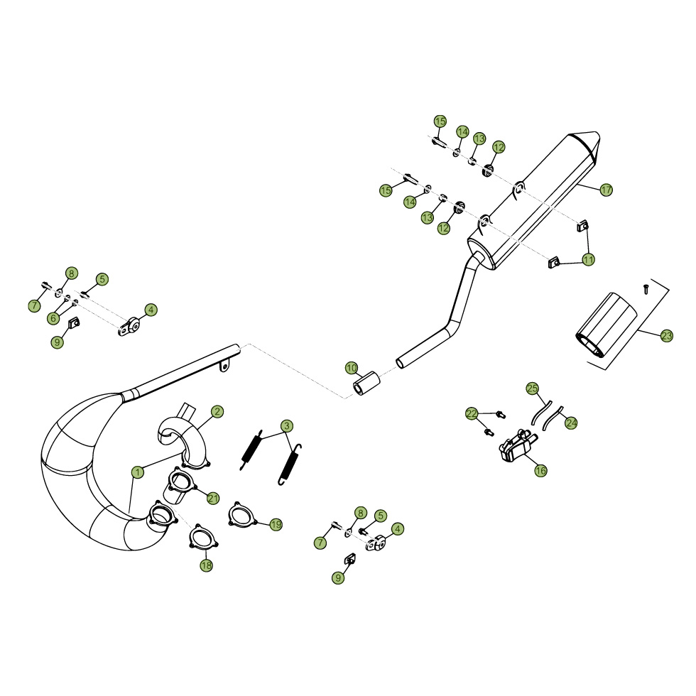 Beta RR50 Standard 13 Auspuffsystem Ersatzteile