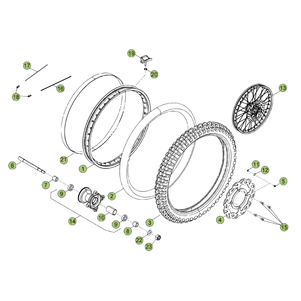 Beta RR50 Standard 13 Vorderrad 3 Ersatzteile Beta RR50 Standard 13 Vorderrad 3 Ersatzteile