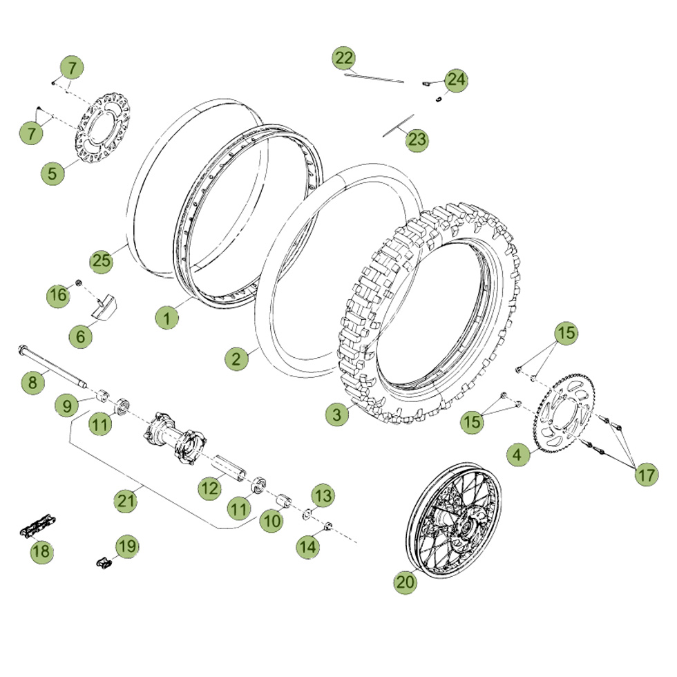 Beta RR50 Standard 13 Hinterrad 2 Ersatzteile