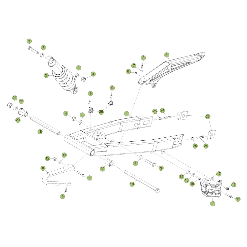 Beta RR50 Standard 14 Schwingarm/Federbein Ersatzteile