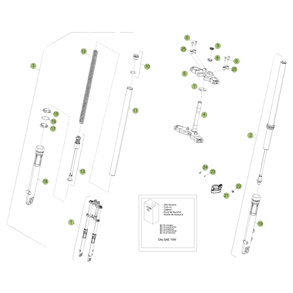 Beta RR50 Standard 14 Gabel 4 Ersatzteile
