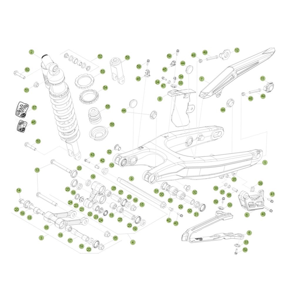 Beta RR520 10 Schwingarm - Federbein Ersatzteile