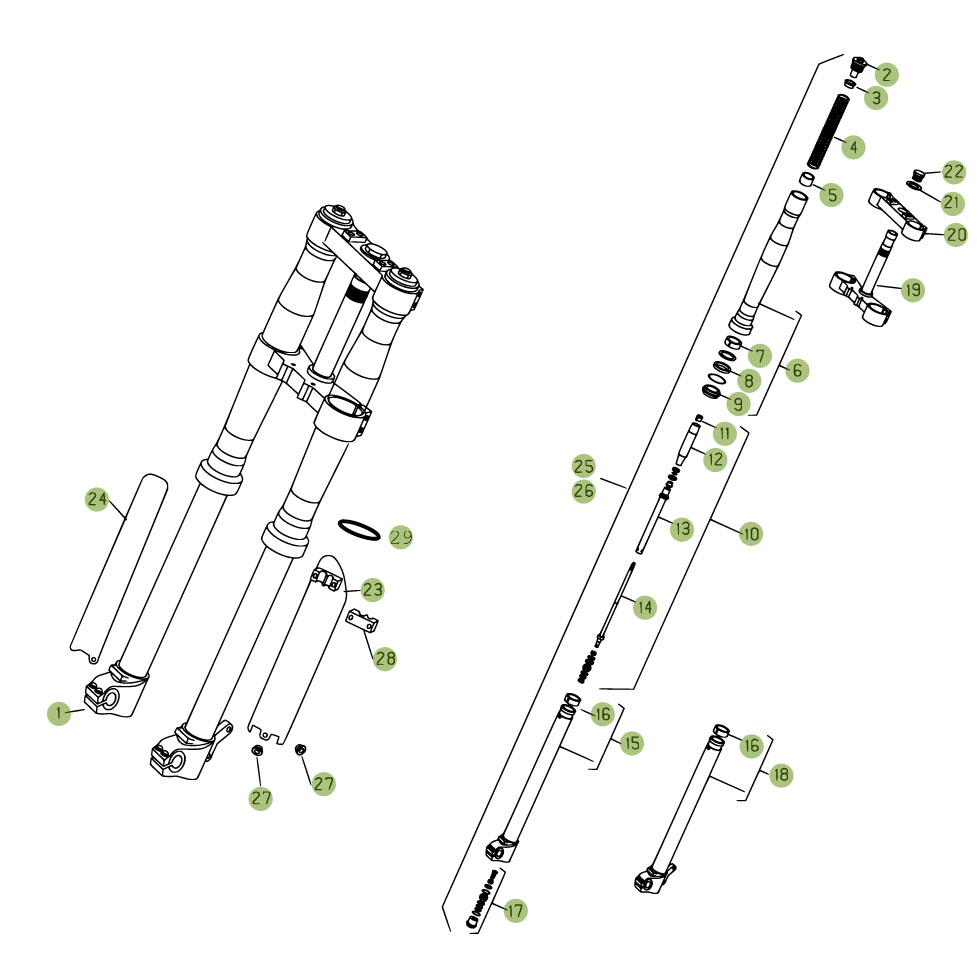 Beta RR525 07 Gabel Ersatzteile