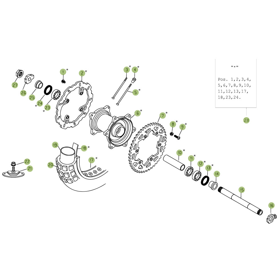 Beta RR525 09 Hinterrad Ersatzteile
