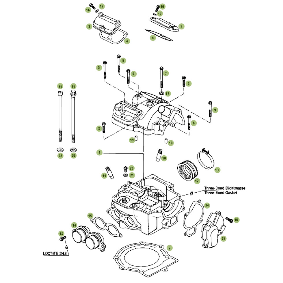 Beta RR525 07 Zylinder - Zylinderkopf - Ventiltrieb 1 Ersatzteile