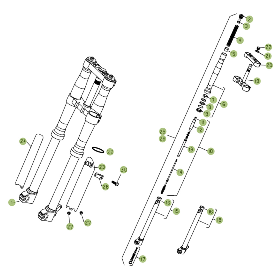 Beta RR525 09 Schwingarm - Federbein 1 Ersatzteile