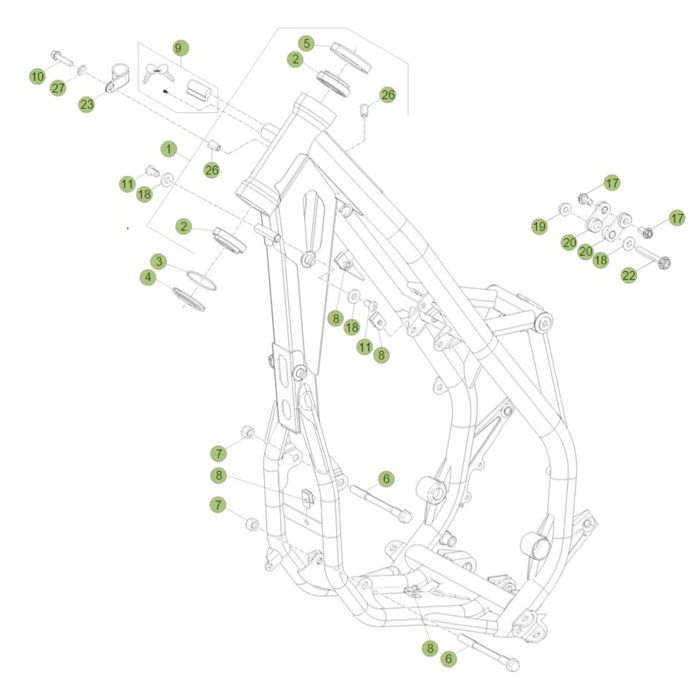 Beta X trainer 15 Rahmen-Ausleger Ersatzteile