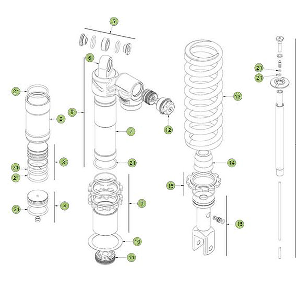 Beta X trainer 16 Schwingarm-Federbein 2 Ersatzteile