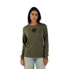 FOX Women Fox Head LS Top olive green S